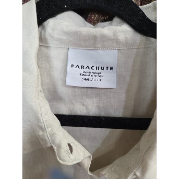 Parachute 100% Linen Button Down Shirt Top Beig Oversized Long Sleeve Size Small - Picture 6 of 12